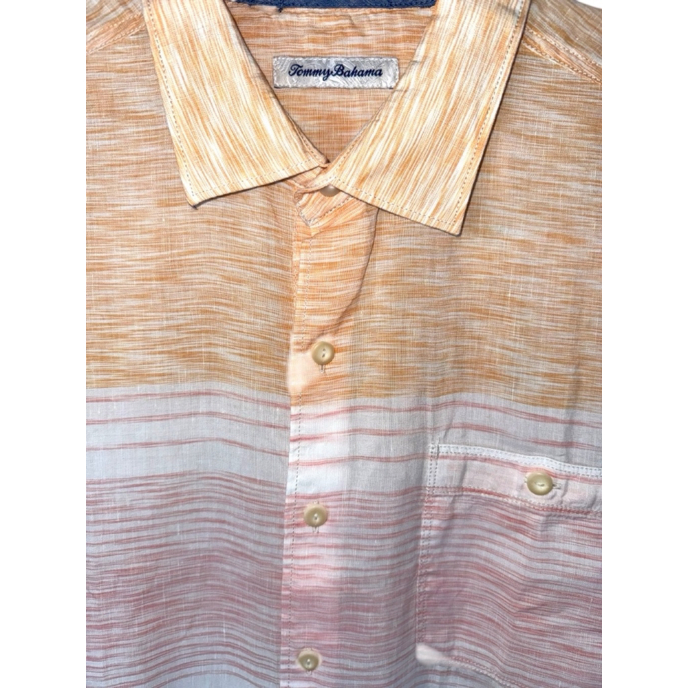 NWT Tommy Bahama Sand Linen Easy Sunrise Linen Short Sleeve Camp Shirt Large a - Picture 4 of 8